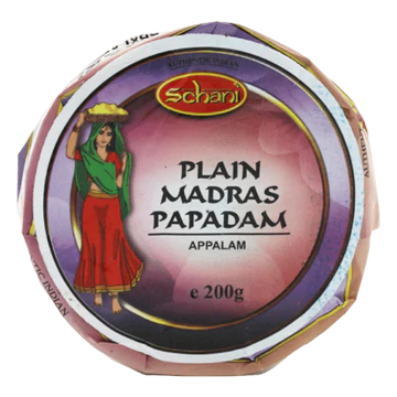 Schani - 200g Plain Madras Papadam (Appalam)
